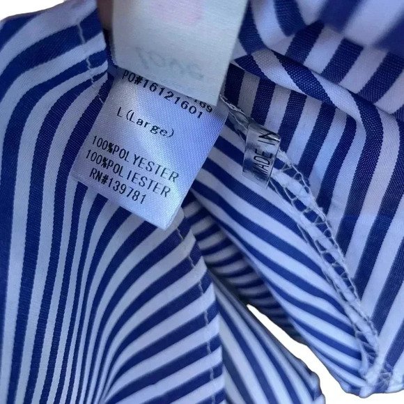 Tea & Cup Blue White Stripe Ruffle Mini Dress - Picture 4 of 7